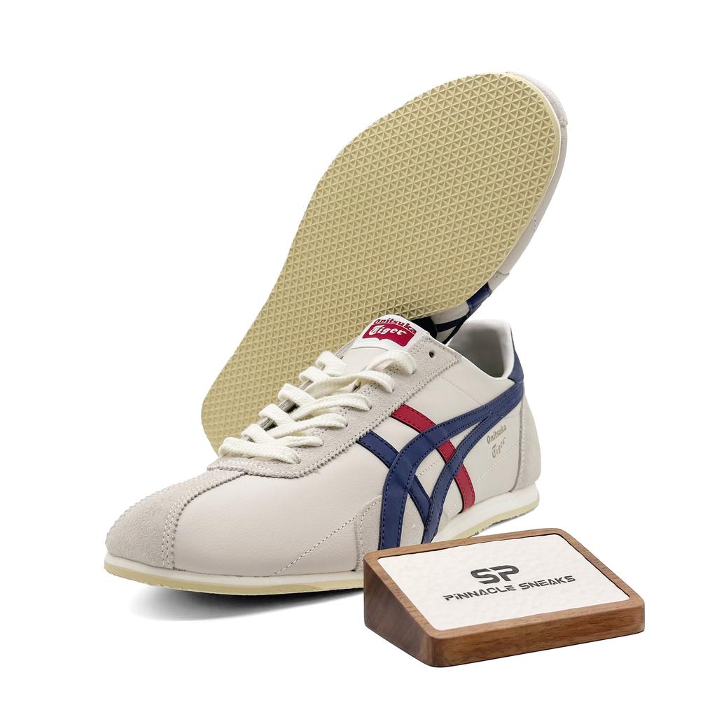 ONITSUKA TIGER Runspark Weiß Blau Rot Unisex Niedrige Leder Retro Laufschuhe TH201L-9950