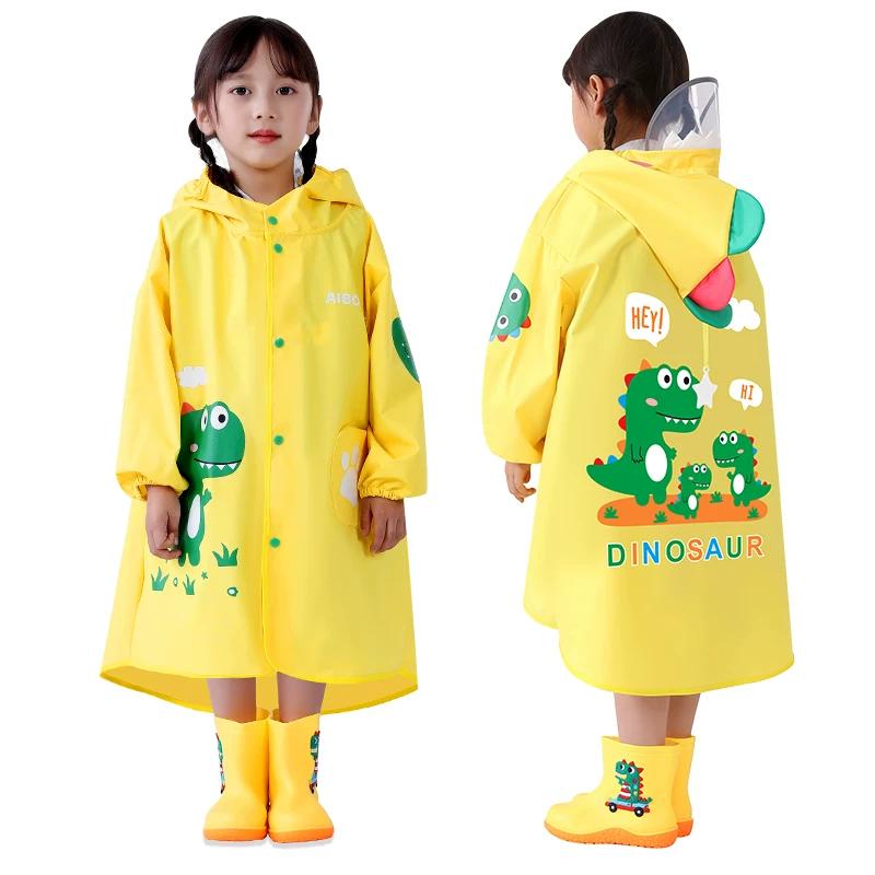 Children's Cartoon Raincoat for Boys and Girls, Long Full-Body Rain Protection Against Heavy Rain, New Style Rain Poncho for Kindergarten Kids