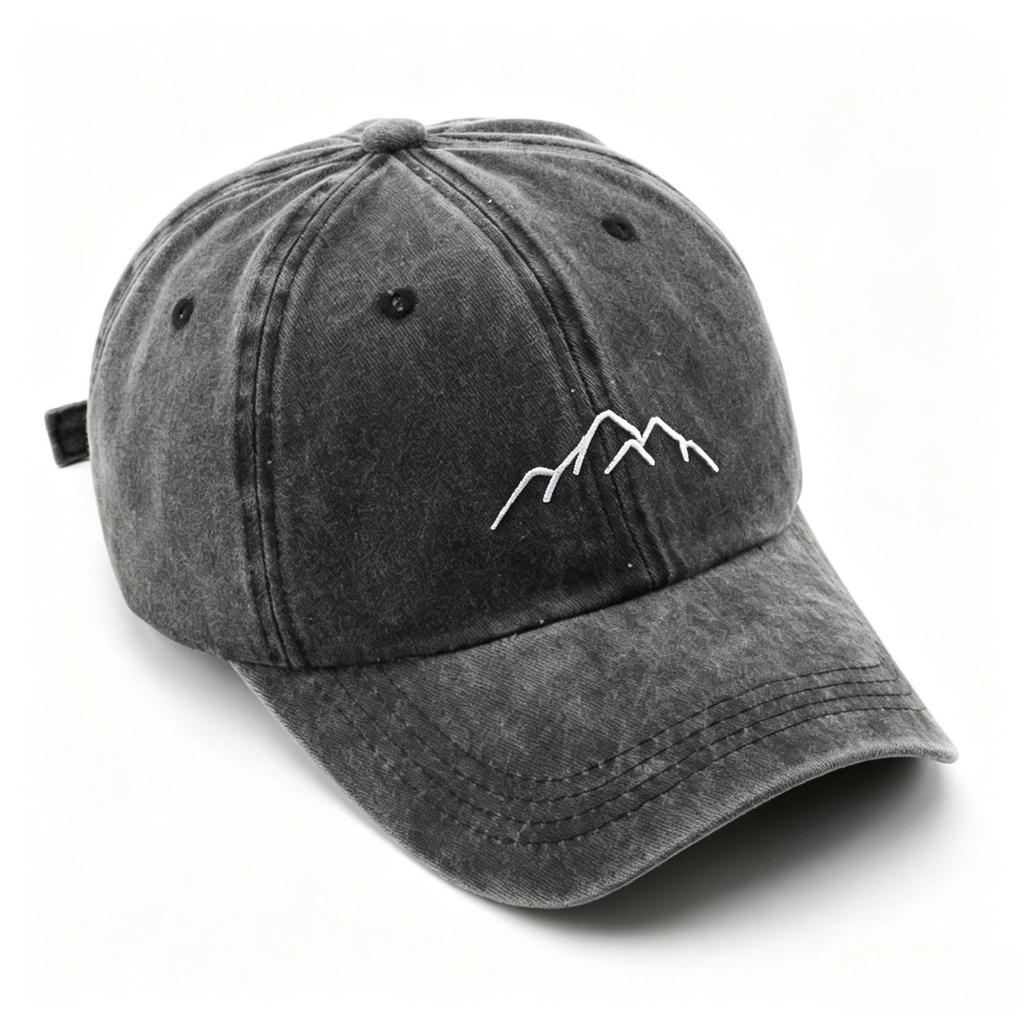 Trend retro explosion washed old mountain print cap outdoor female versatile sunshade baseball