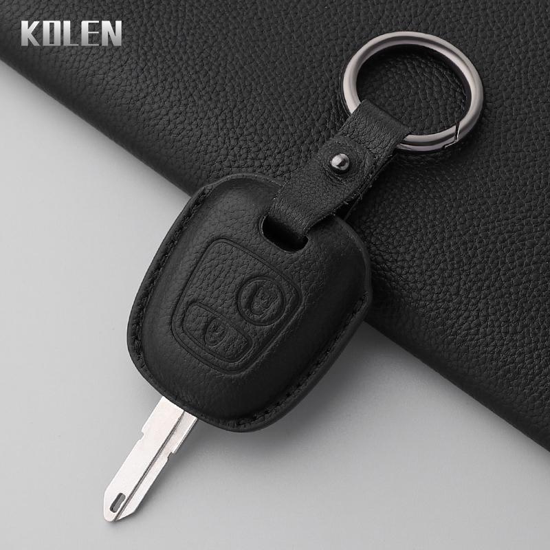 Genuine Leather Auto Key Fob Cover Case Housing Fit For Peugeot 106 107 206 207 306 307 406 407 Citroen C1 C2 C3 C4 Xsara Picasso Fit For Toyota