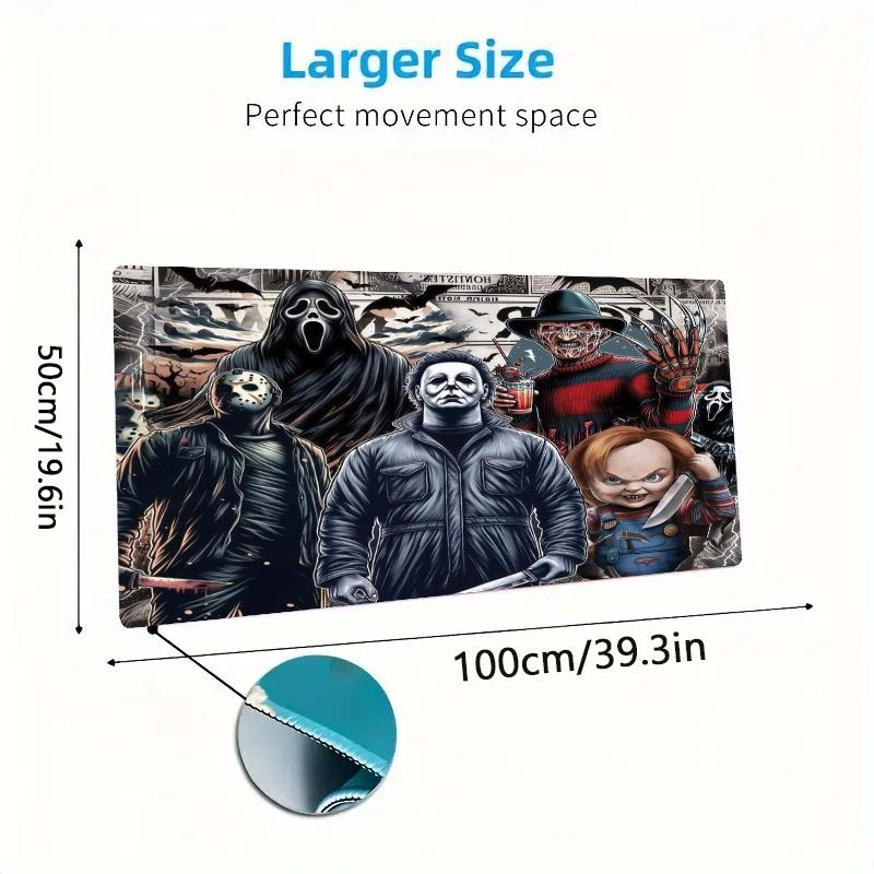 Horror Halloween Color Mouse Pad Large Gaming Table Cushion Non-slip Laptop Tablet Big Mousepad XXL Mat Mini PC Playmat With Lock edge