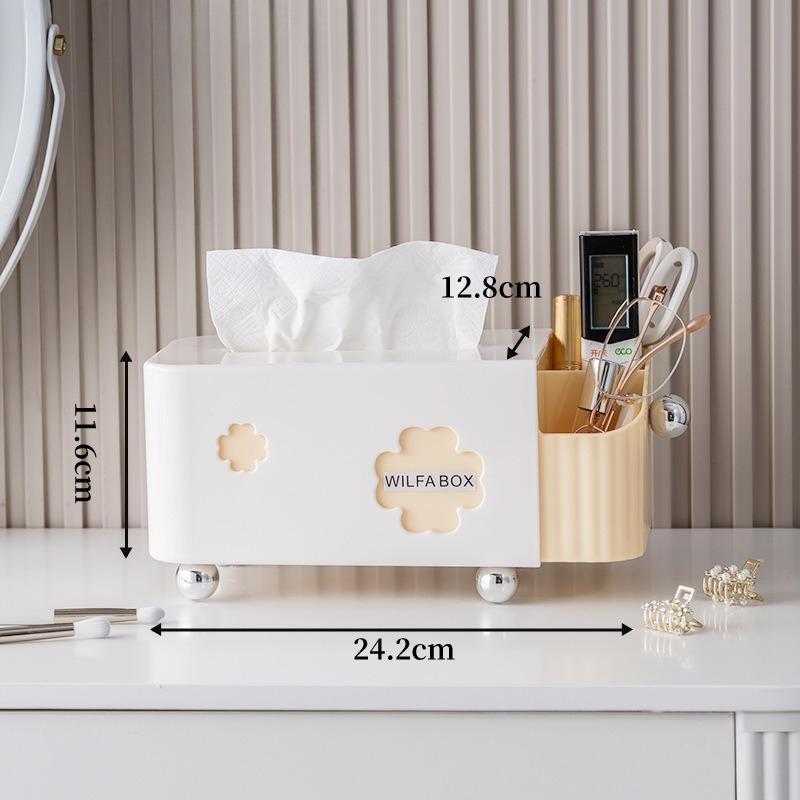 Cream Style Desktop Tissue Box Holder Creative Living Room High-end Luxury Bedroom Coffee Table Napkin Storage Organizer