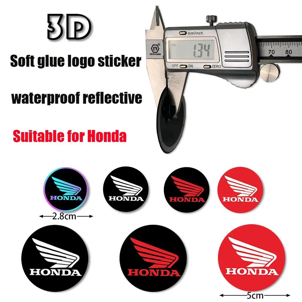 BXK3 3D Car Logo Stickers Suitable for Honda Motorcycle Reflective Waterproof Motorcycle Racing Decorative Soft Adhesive Stickers