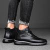 Fashion Mens Fashion Sneakers Genuine Leather Male Basic Boots Handmade Men's Low Top Casual Shoes Lace-Up Men Winter Plush Snow Boots