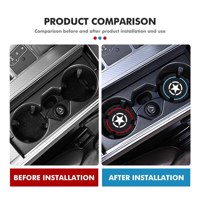 For Jeep 2Pcs PVC Silicone Car Coaster Water Cup Bottle Holder Mat Anti-slip Pad Coaster Cherokee Wrangler JK Gladiator Compass AJV1