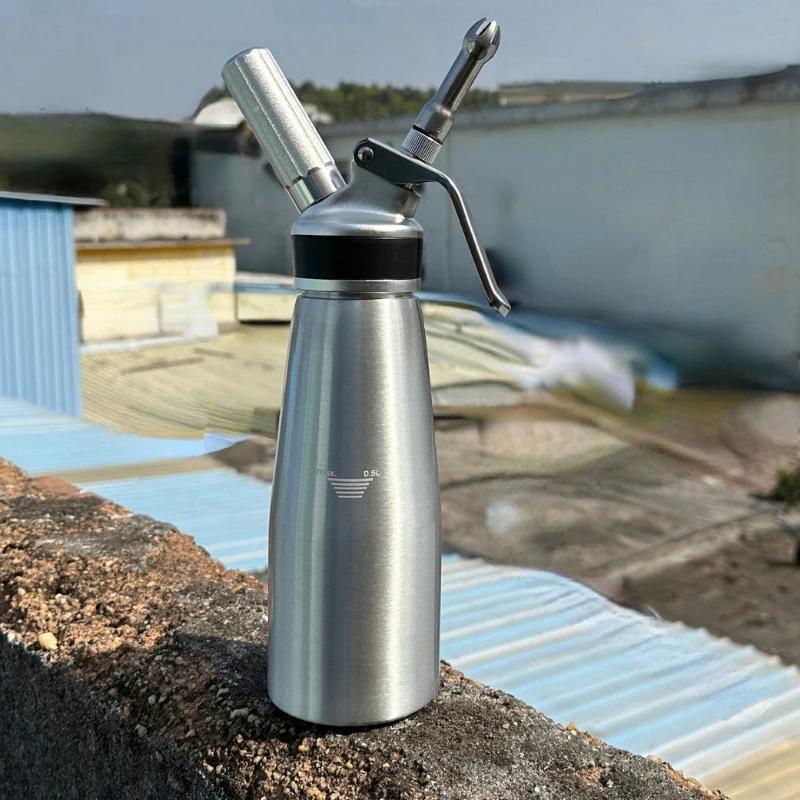 500 мл Сифон для взбивания сливок Алюминиевый вспениватель сливок Ваза с инкрустацией из нержавеющей стали Азотный сифон