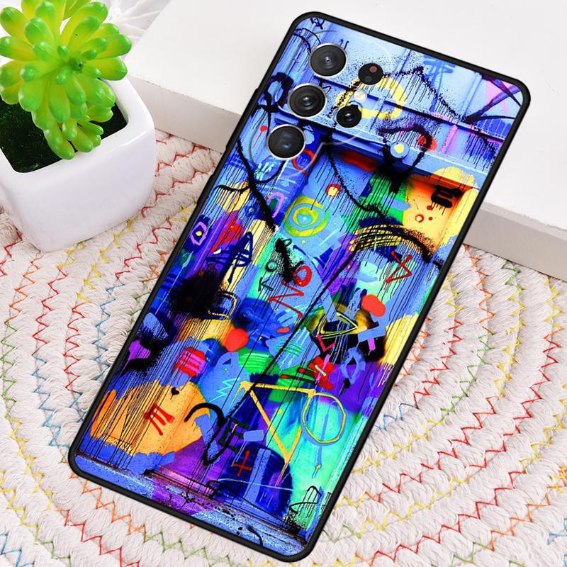 Ins Colorful Graffiti Rainbow Silicone Phone Case For Samsung Galaxy note 10 pro S26 S25 S24 S23 S22 S21 Plus Ultra Capa Cover