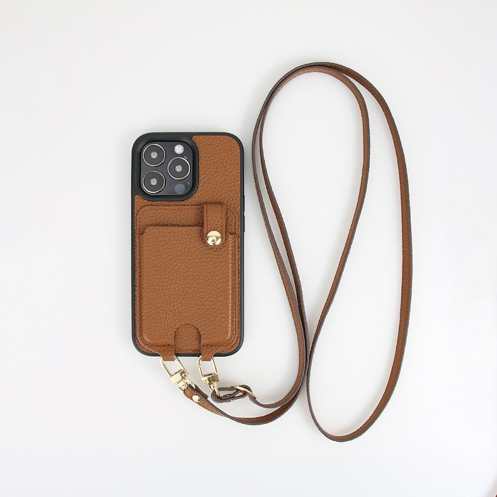 

Shoulder Strap Leather Phone Case For iPhone 15 Pro Max 16 17 Air 14 Plus 13 12 11 Magnetic Buckle Wallet Bag Hanging Rope Cover for iPhone17Air темно-коричневого кольору