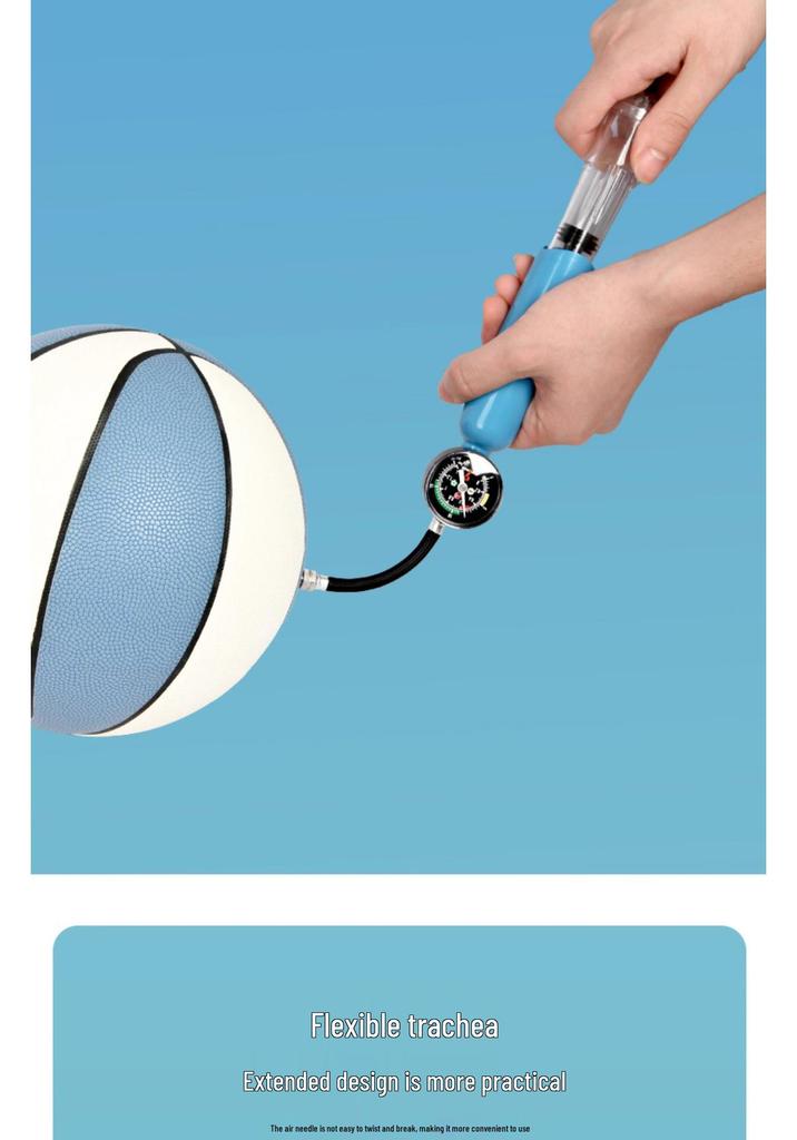 Dual-Purpose Inflator with Plastic Nozzle & Needle for Basketball, Football, Volleyball, Balloons, and Swim Rings