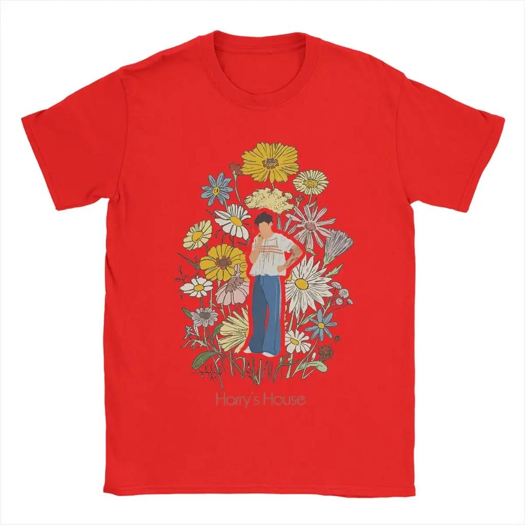 Kurzarm Kleidung Sommer Herren Reine Baumwolle Vintage T-Shirt O-Ausschnitt T-Shirt Harrys Stil Frucht Mann Mit Blumen T-Shirt