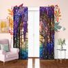 Set Of 2 Stained Glass Flower Wisteria Printed Curtain Home Decor Window Treatment Bedroom Office Kitchen With Rod Pocket Polyester Perfect For Master