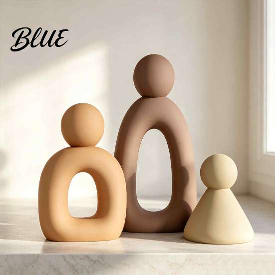 Resin Statue for Home Decor Family of Three Sculpture  Abstract Figurine  Modern Minimalist Sculpture Office TV Cabinet Entryway  Housewarming