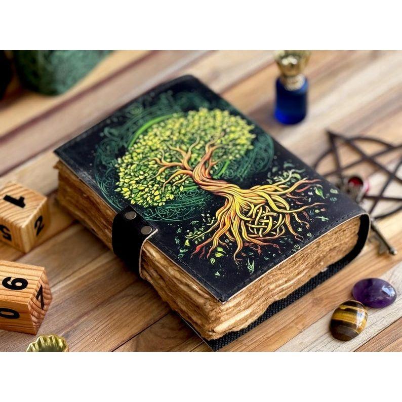 Leather Journal Tree of Life - Genuine Leather Notebooks For Women - Beautiful Journal For Sketches Book Traveling Book Blank Spell Book