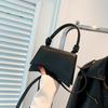 Fashionable Vintage One Shoulder Bag Elegant Pure Color Tote Bag For Everyday Use
