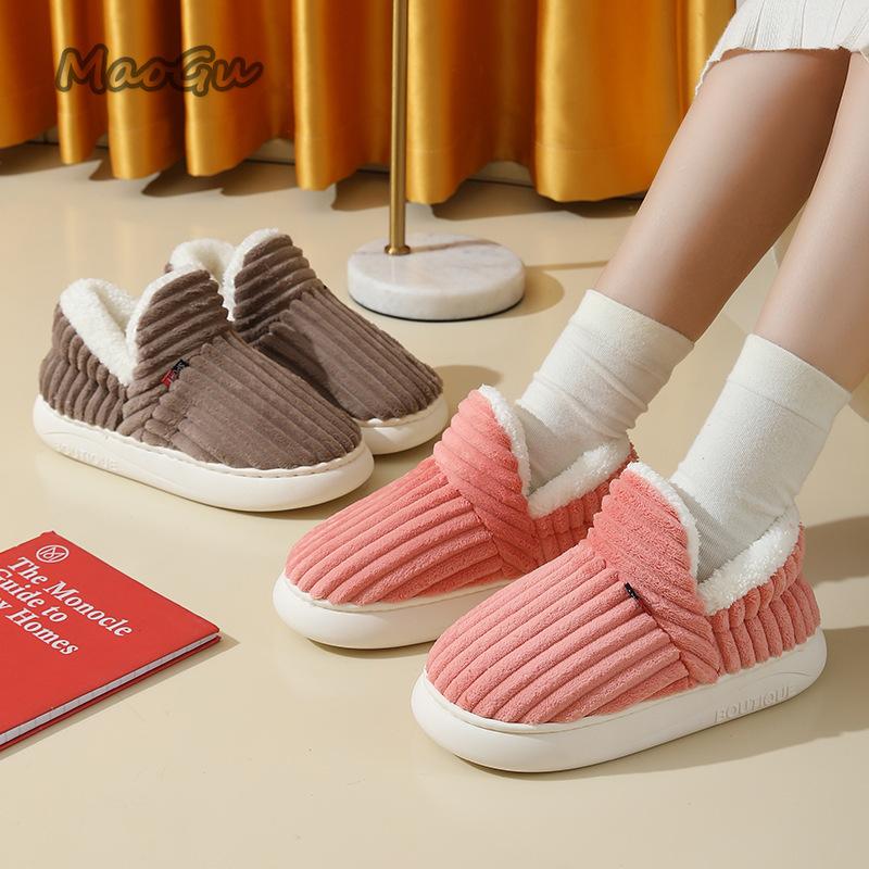 Cozy Plush Shoes for Women Men Home Cotton Slippers Comfortable Indoor Slip on Fuzzy Ankle Shoes Thick Bottom Pantuflas Mujer