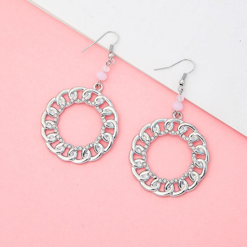

French Minimalist Women s Zinc Alloy Diamante Hoop Earrings