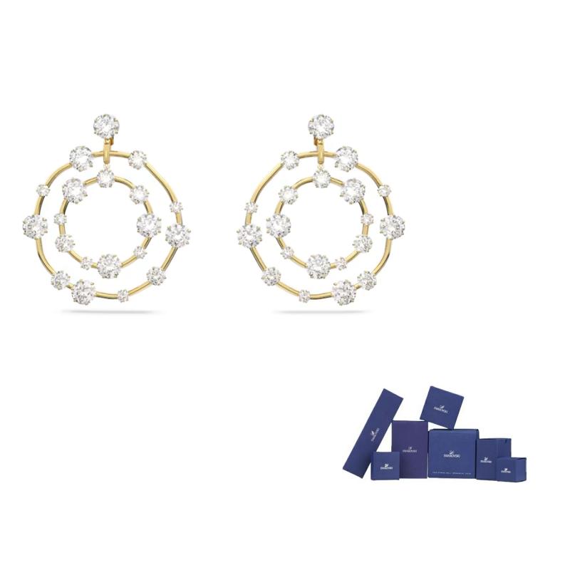 Swarovski Constella Clip-Ohrringe Rundschliff Ohrringe für Damen Silber 5635362 Box (Random Color),F,Silver white