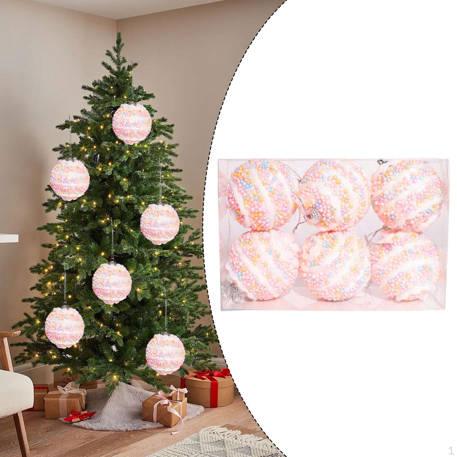 

6 Christmas Ball Ornaments, Pendants, Decorative Ornaments for Trees, Hotel Gardens, Style D