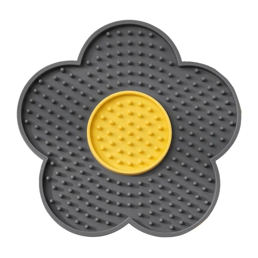 1 Stück Neu Mit Saugnapf Hund Leckmatte Sonnenblumenförmig Silikon Langsamer Futterspender Matte Katzen Tischset Zur Linderung von Hundeangst