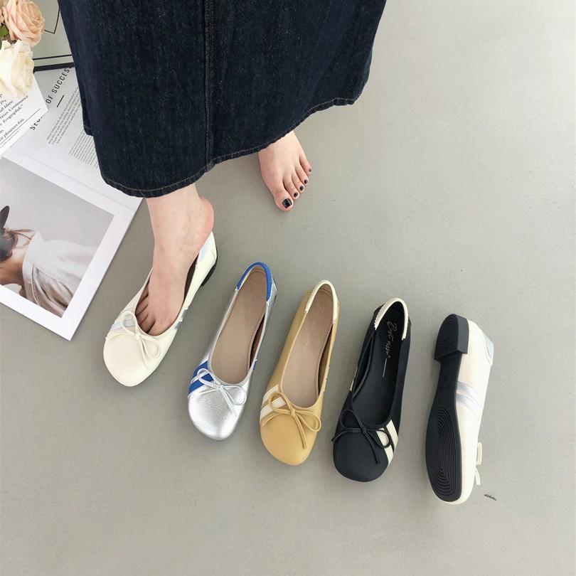 Flat-bottomed French Evening Breeze Bow Mary Jane Single Shoes Women's 2025 New Soft-soled Beanie Shoes