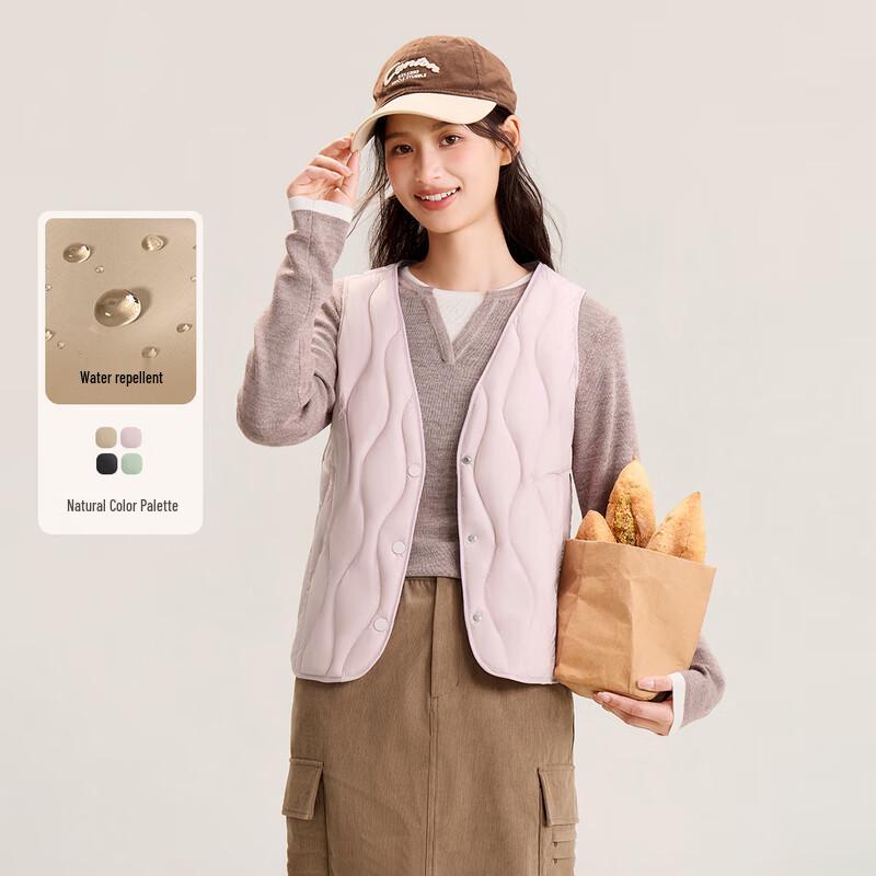 XueZhongFei Damen Klassische V-Ausschnitt Leichte Daunenweste