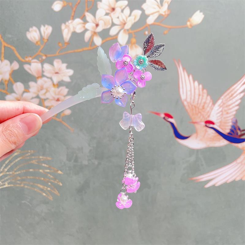 Children's New Style Hanfu Hairpin Step Shake Fringe Princess Hairpin Hair Adornment Girl's Ancient Costume Headwear