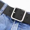 Pu Belt Women'S Simple Jeans With Square Button Head Student Popular Retro Women'S Belt