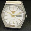AUTOMATIC VINTAGE SEIKO 5 JAPAN MENS WHITE COLOR DIAL WATCH A701254-5 R206a-a701254