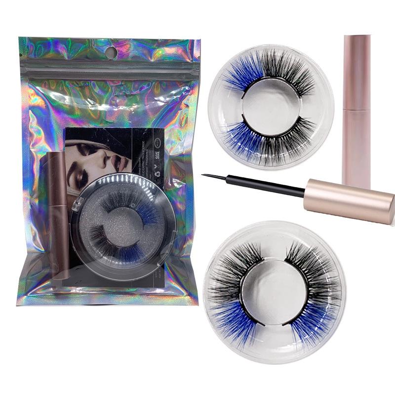 

Reusable Magnetic Eyelash Hand-made False Eye Lashes Beautiful 5D Mink Lashes Makeup red+black-2pairs