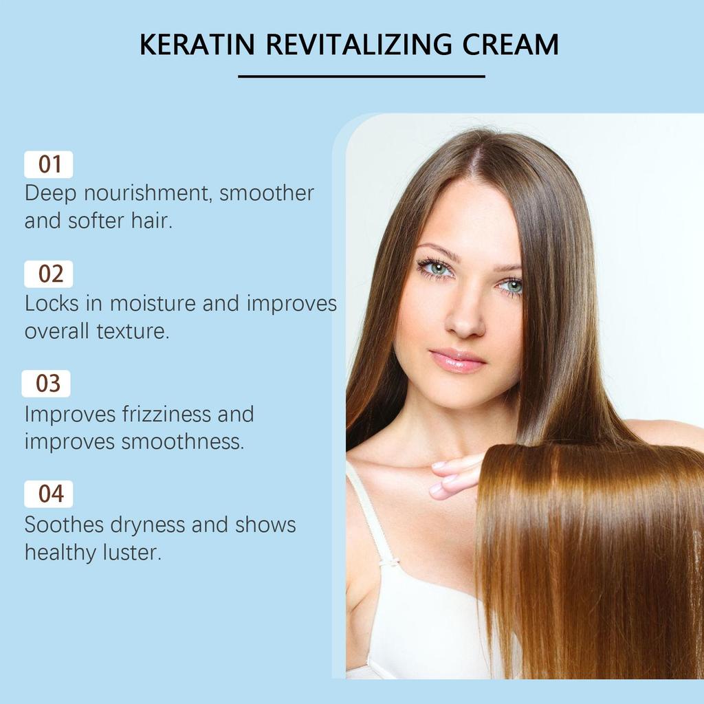 Keratin Conditioner for Damaged Hair Repair Moisturizing Detangling Smoothes Frizz Adds Shine and Softness