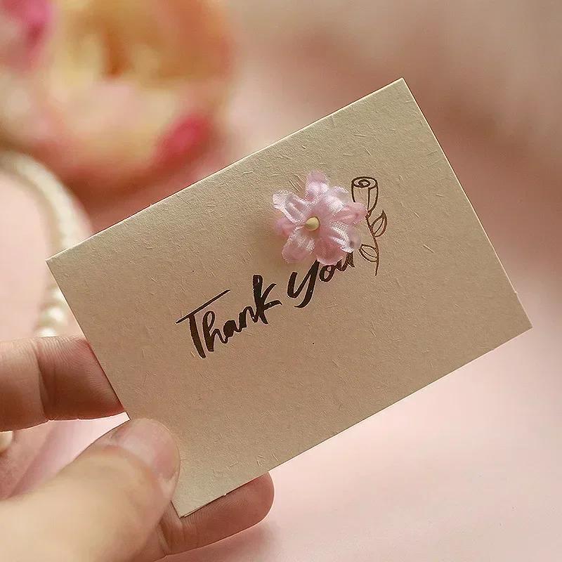 Greeting Cards with Envelope Mini Small Light Golden Color for Business Mother's Teacher's Day Thank You Gift Card