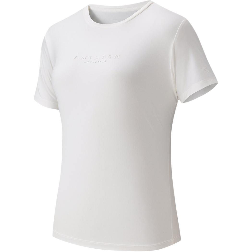 Anta Training Series Letter Round Neck Casual Breathable Versatile Short Sleeve T-Shirt Women T-Shirts 162627119-1 XS
