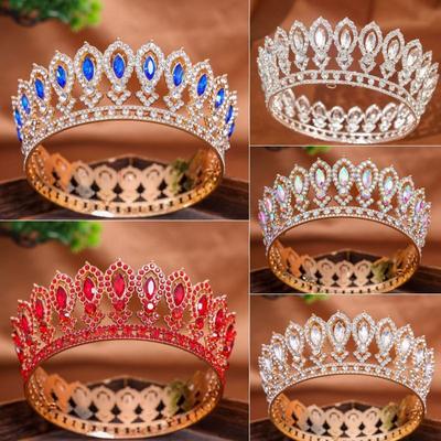Bride Baroque Crown Wedding Hair Accessories Crown Adult Ceremony Birthday Tiara Rhinestone Luxury Wedding Dress Accessories Princess