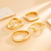 SHIXIN 4 Styles HipHop Irregular Geometric Metal Bangles for Women Creative Smooth Stacked Spring Opening Bracelet Party Jewelry