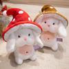 Oreiller Lapin Doux à Câliner avec Chapeau Champignon Coussin Déco Maison Cosy Cadeau Abordable