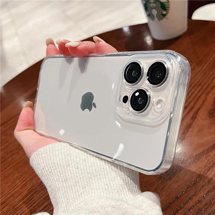 Plating Clear Phone Case For For Iphone 17 Air 16 1 14 13 11 12 Pro Max Plus 13 12 Mini Full Lens Protector Silicone Cover