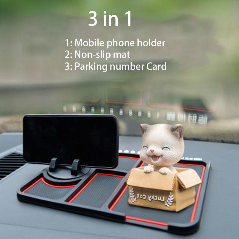 Silicone Car Phone Holder Temporary No Parking Card Number Car Phone Mat Holder Dashboard For Car On The Panel Coin Non Slip Mat