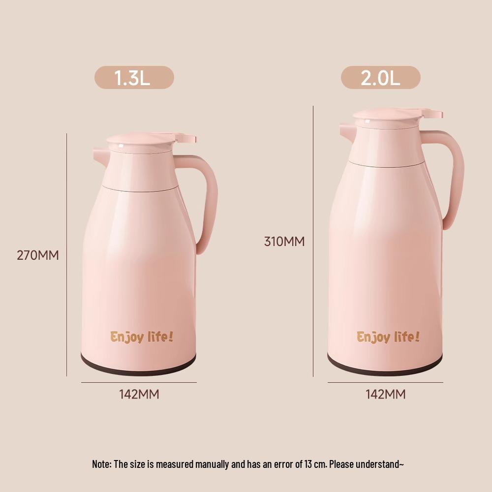 Insulated Water Bottle - Large Capacity Student Dorm Thermos Flask with Silver-Plated Glass Liner