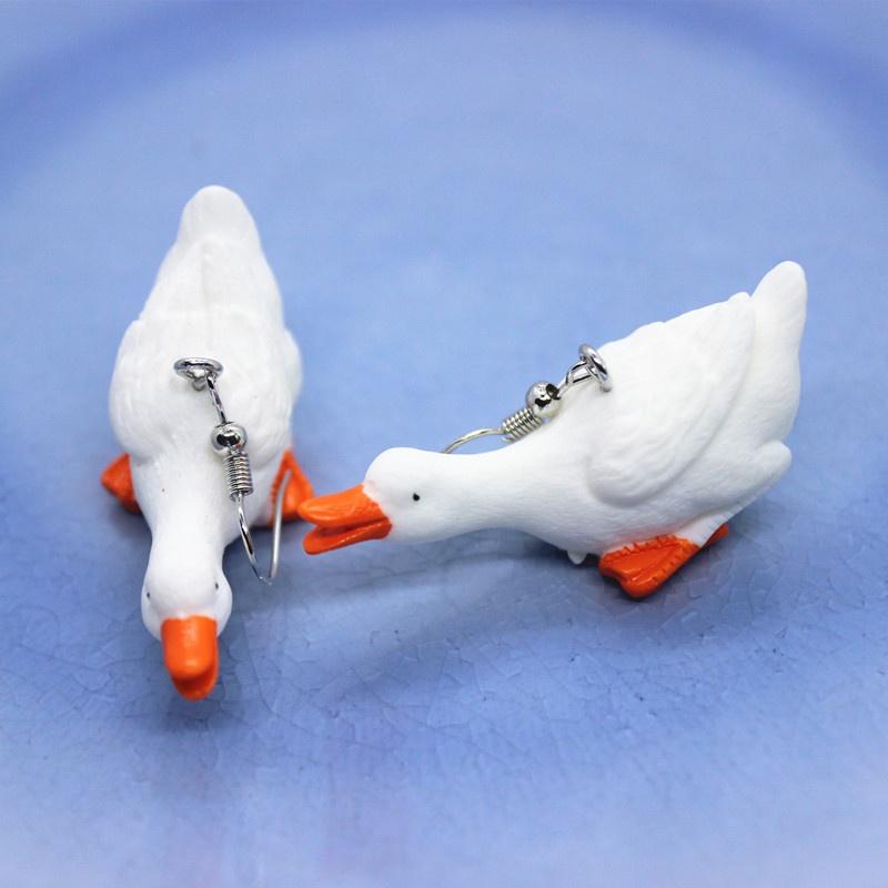 Lustige Ente Ohrringe süße weiße Gans Schmuck Ornamente Frauen Mode Persönlichkeit Geschenke