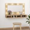 Vidaxl Szafka Z Lustrem I Oświetleniem Led, Dąb Sonoma, 90X31,5X62 Cm