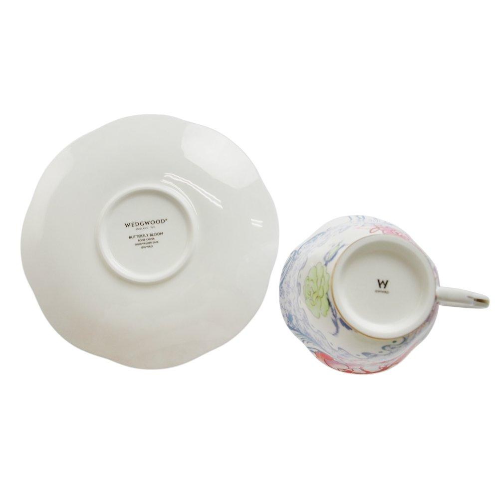 Wedgwood Butterfly Bloom Teacup Blue Pink & Saucer, & [Used]