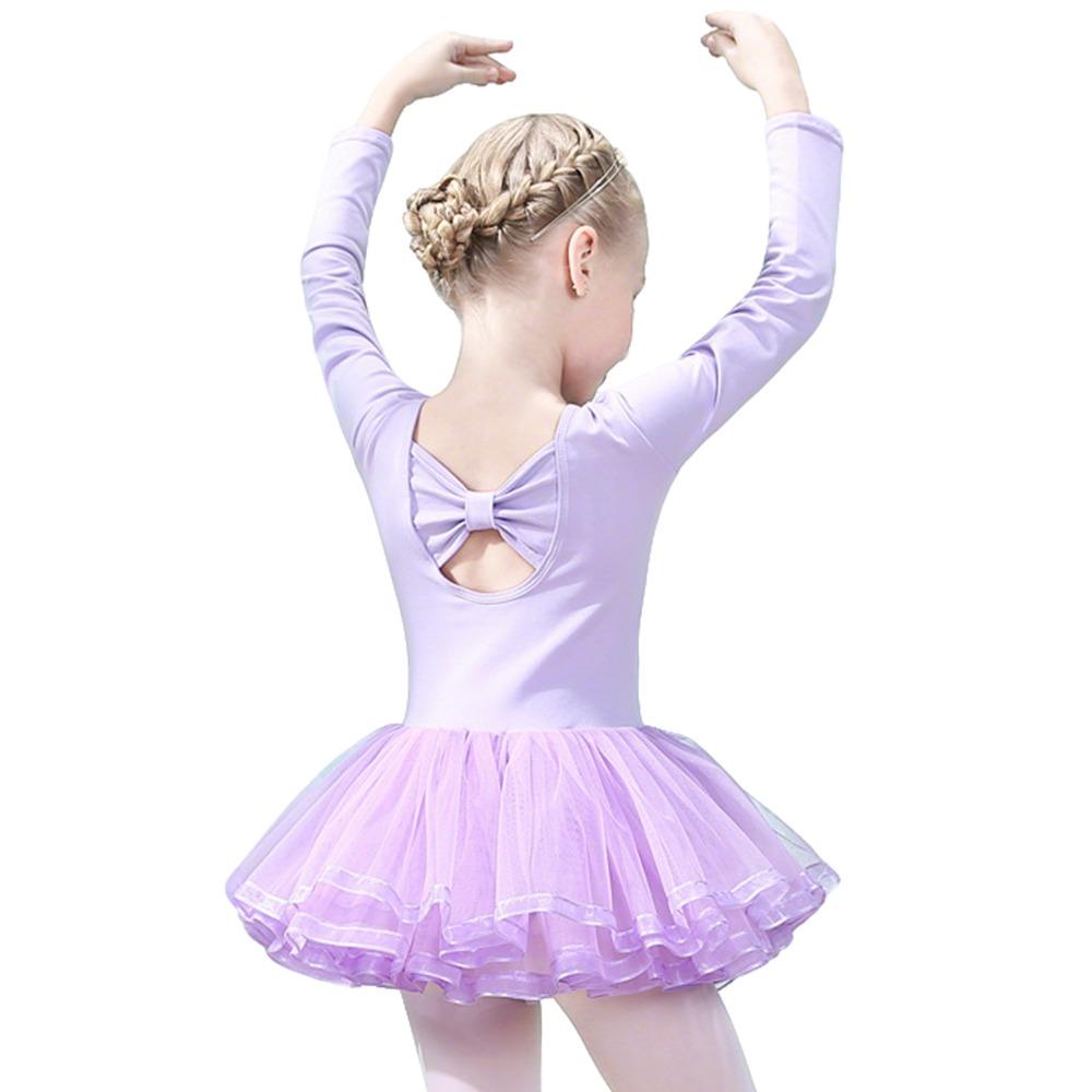 

Модне Дитяче Балетне Плаття з Довгим Рукавом Бавовняна Стрічка Балетна Пачка Пишна Святкова Сукня Танцювальні Костюми Діти 120CM-1