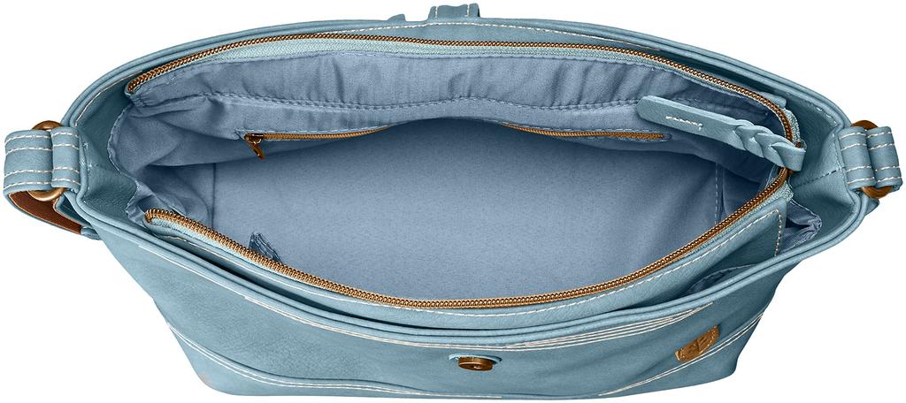 Chiemi Sax Shoulder Bag with Belt Motif, 1810-6A35, Sky Blue