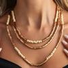 Multi Layer Beads Choker Necklace for Women Stacked Adjustable Collar Chain Party Jewelry Accessory