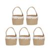 5 stücke Sackleinen Hochzeit Blume Mädchen Korb Vintage Rustikalen Blume Korb Handheld Korb für Nail