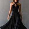 Black European & American Style High-End Formal Women's Dress