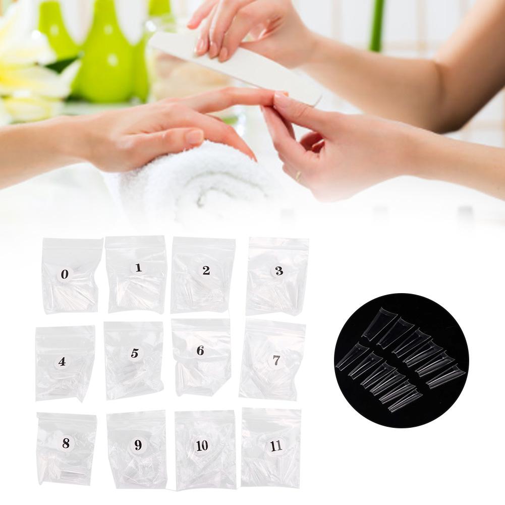 504pcs Professional Nail Art Tip Practice False Fake Nail Patch DIY Manicure ToolTransparent