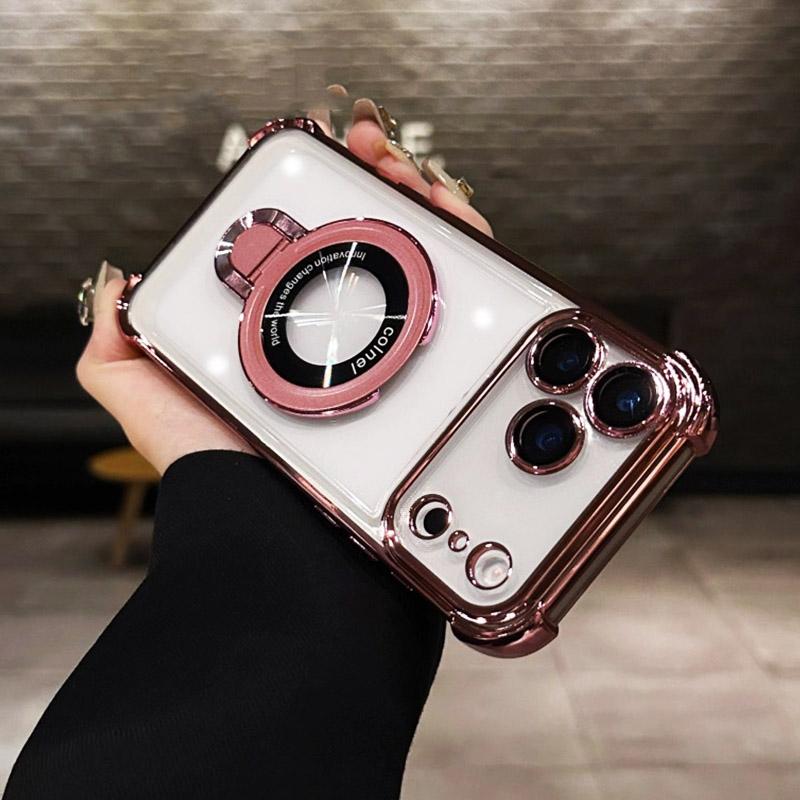 Transparent Magnetic Holde Bracket Case for Huawei Pura 80 Pura 70 Ultra P50 P40 P30 Lite Mate 70 40 50 60 Pro Shockproof Cover