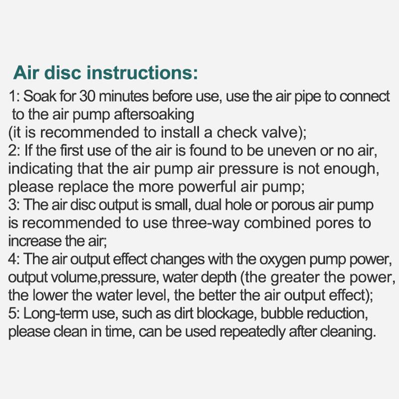 1Pcs Fish Tank Silent Bubble Stone Oxygenation Disk Low Pressure Air Refiner Fish Tank Aeration Aquarium Oxygen Pump Accessories