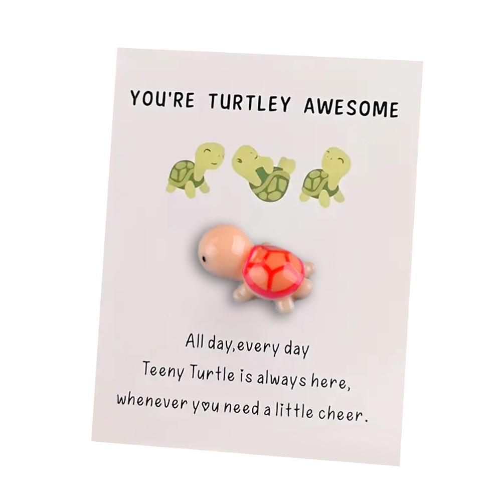 You're Turtley Awesome Animal Pun Thank You Note Cards Greeting Card Mini Sea Turtle Figure Pocket Favors Toddlers Party Gift